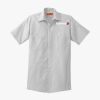 Short Sleeve Striped Industrial Work Shirt Thumbnail